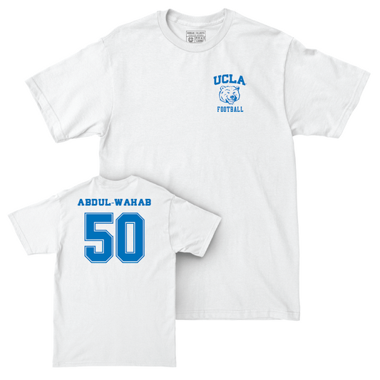 UCLA Football White Smiley Joe Comfort Colors Tee  - Salem Abdul-Wahab