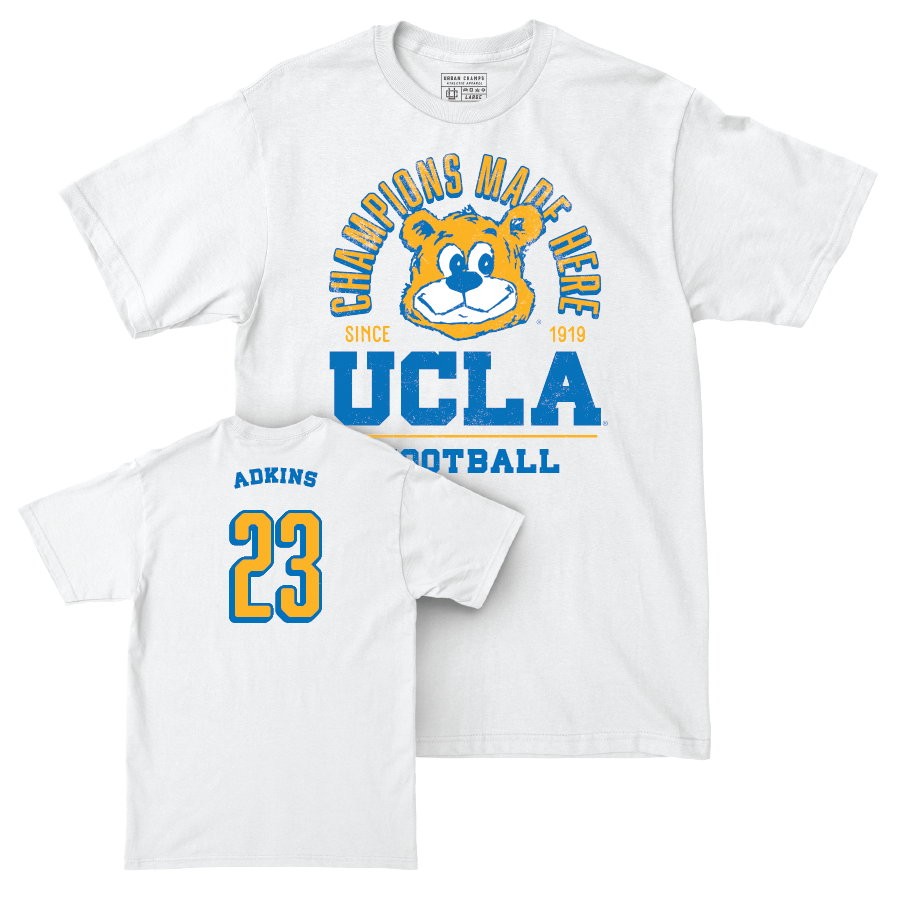 UCLA Football White Arch Comfort Colors Tee  - Anthony Adkins