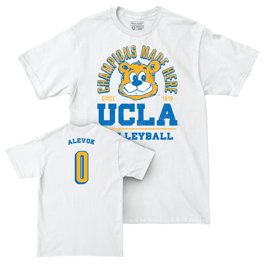 UCLA Women's Volleyball White Arch Comfort Colors Tee   - Hazel Alevok