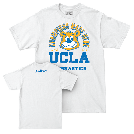 UCLA Women's Gymnastics White Arch Comfort Colors Tee  - Ciena Alipio