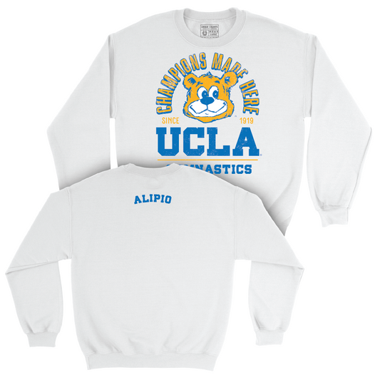 UCLA Women's Gymnastics White Arch Crew  - Ciena Alipio