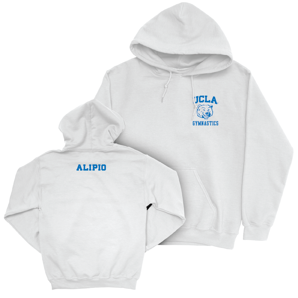 UCLA Women's Gymnastics White Smiley Joe Hoodie  - Ciena Alipio