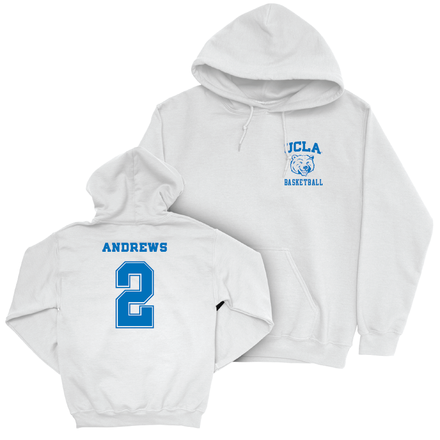 UCLA Men's Basketball White Smiley Joe Hoodie - Dylan Andrews | #2