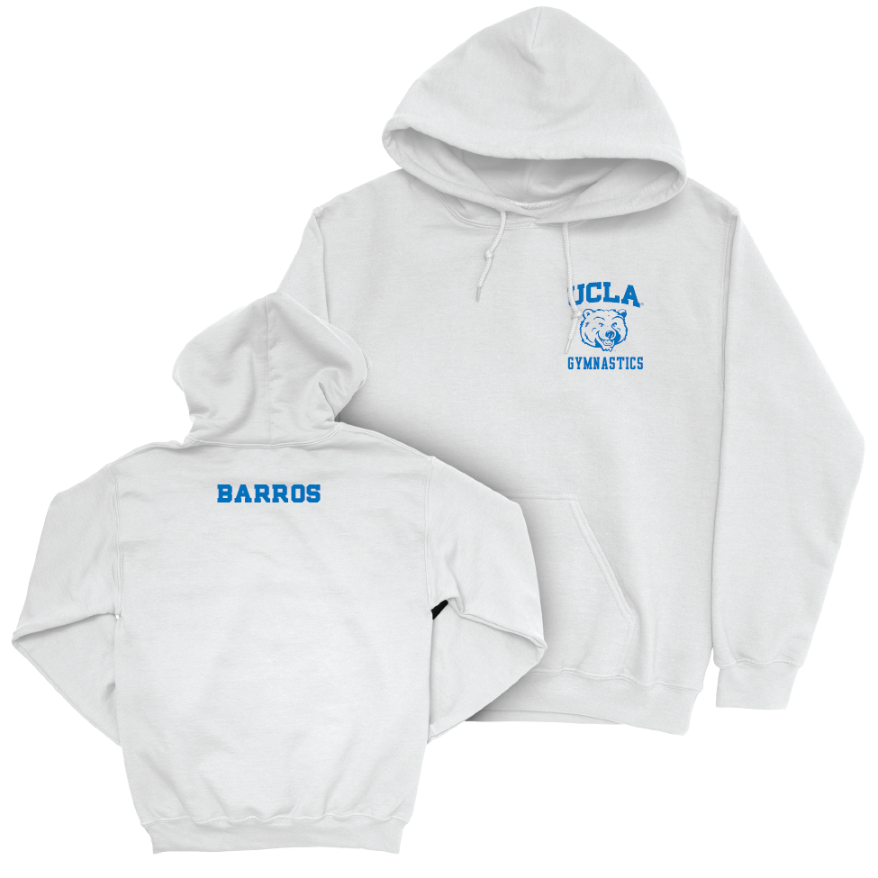 UCLA Women's Gymnastics White Smiley Joe Hoodie  - Sydney Barros