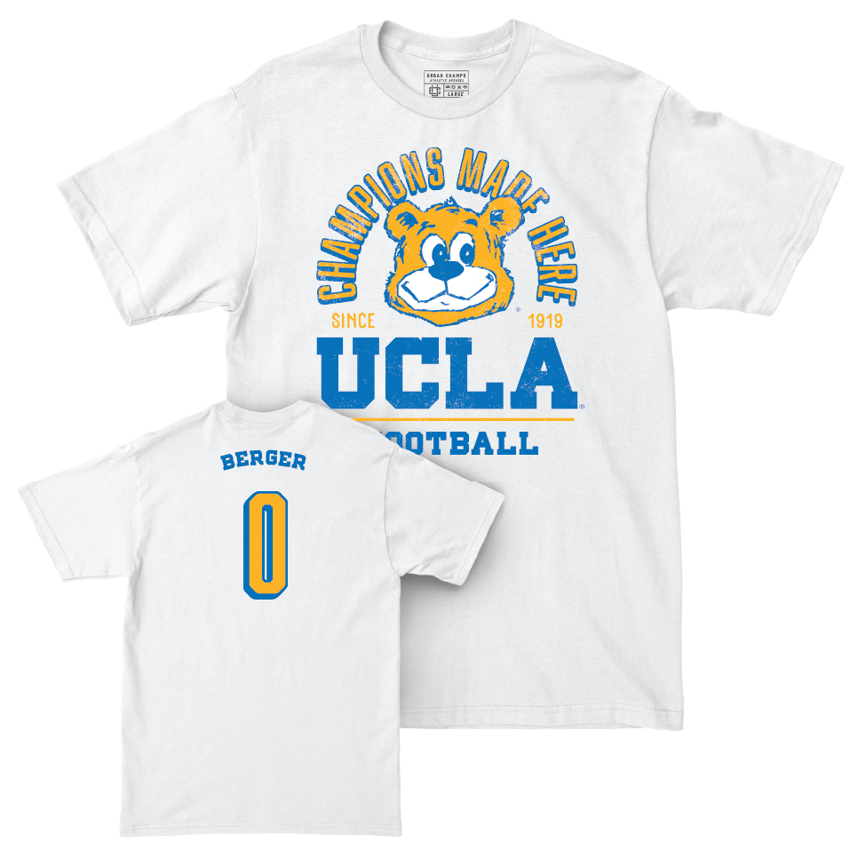 UCLA Football White Arch Comfort Colors Tee  - Jalen Berger