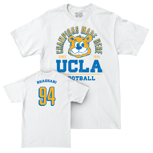 UCLA Football White Arch Comfort Colors Tee  - Mateen Bhaghani