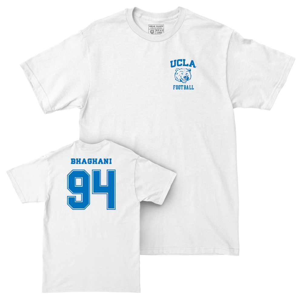 UCLA Football White Smiley Joe Comfort Colors Tee  - Mateen Bhaghani