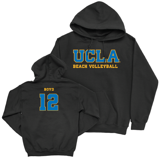 UCLA Women's Beach Volleyball Black Wordmark Hoodie  - Maggie Boyd