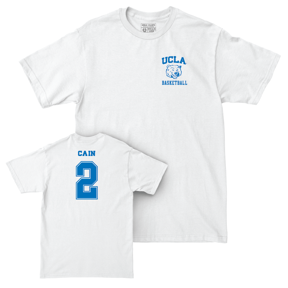 UCLA Women's Basketball White Smiley Joe Comfort Colors Tee   - Avary Cain