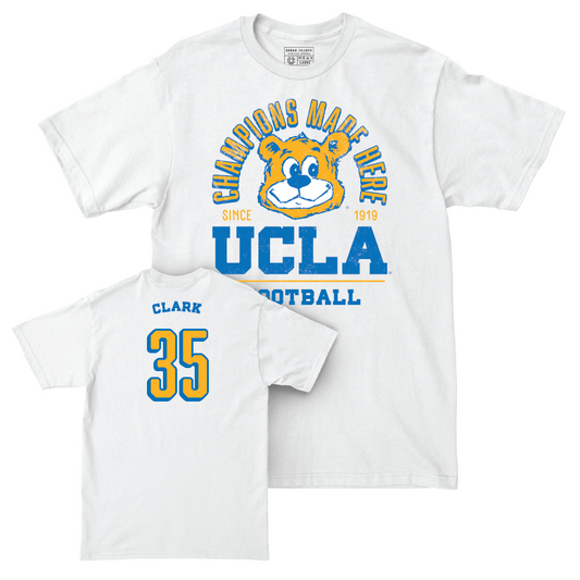 UCLA Football White Arch Comfort Colors Tee - Kanye Clark