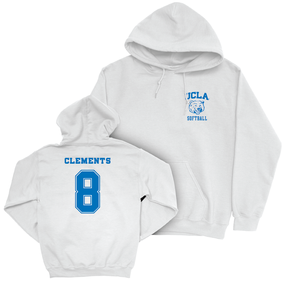 UCLA Softball White Smiley Joe Hoodie  - Jessica Clements