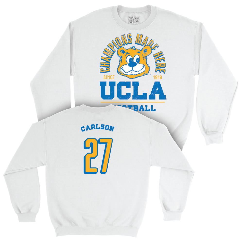 UCLA Football White Arch Crew  - Isaiah Carlson