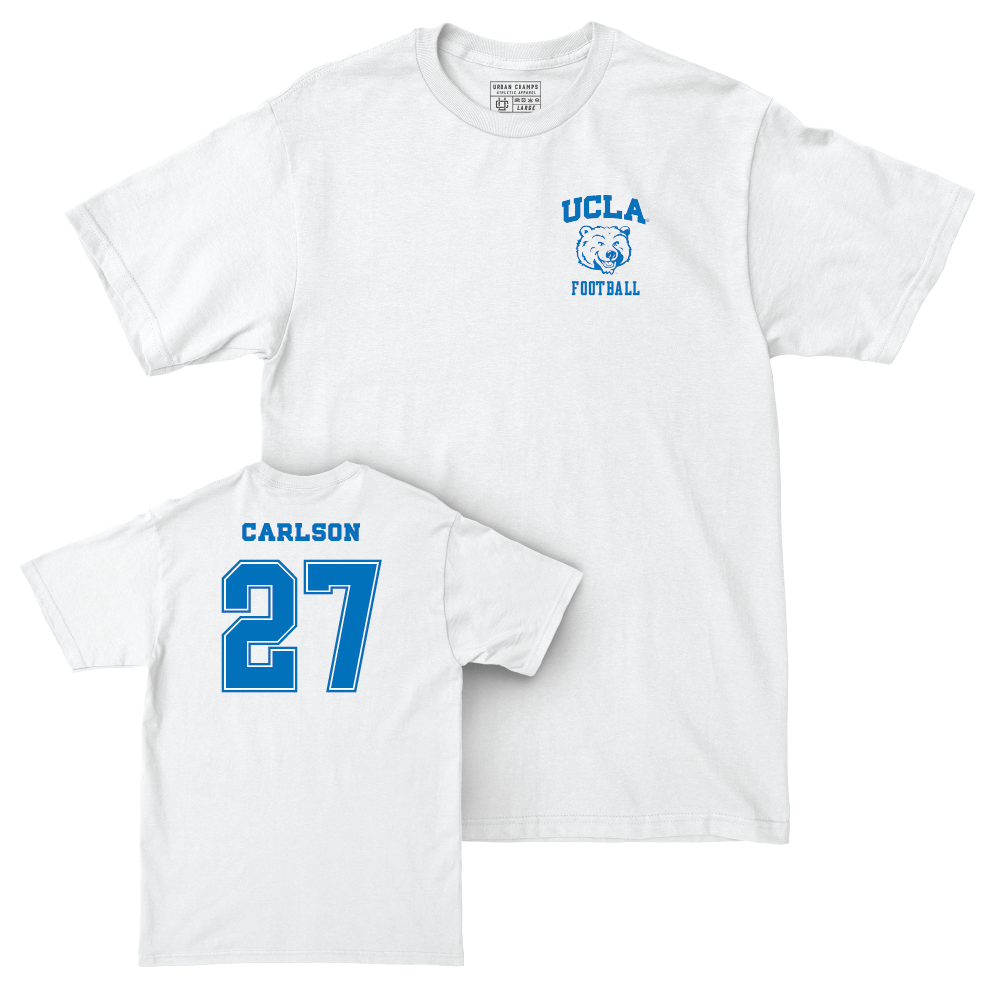 UCLA Football White Smiley Joe Comfort Colors Tee  - Isaiah Carlson