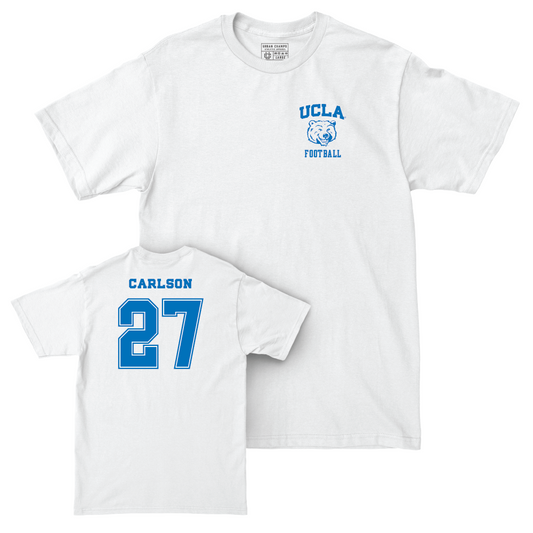 UCLA Football White Smiley Joe Comfort Colors Tee  - Isaiah Carlson