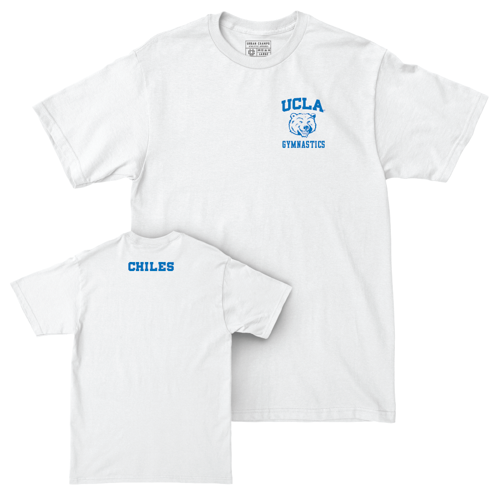 UCLA Women's Gymnastics White Smiley Joe Comfort Colors Tee  - Jordan Chiles