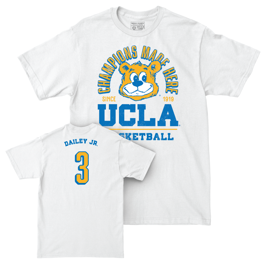 UCLA Men's Basketball White Arch Comfort Colors Tee  - Eric Dailey Jr.