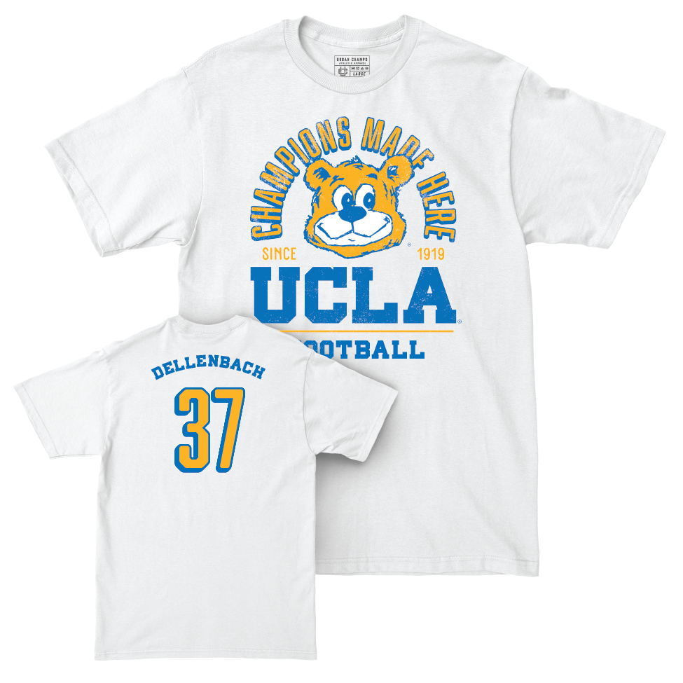 UCLA Football White Arch Comfort Colors Tee  - David Dellenbach