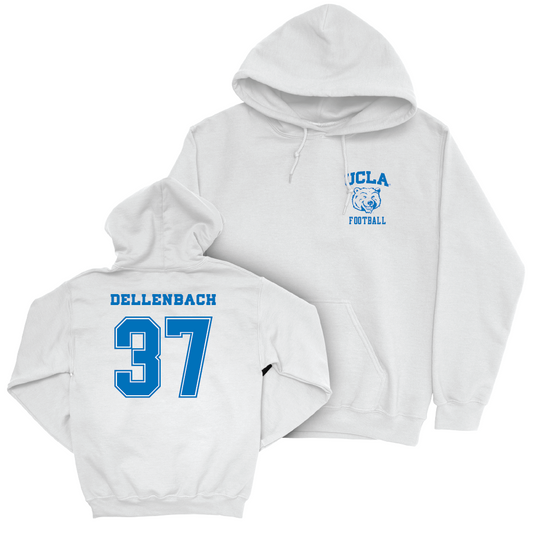 UCLA Football White Smiley Joe Hoodie  - David Dellenbach