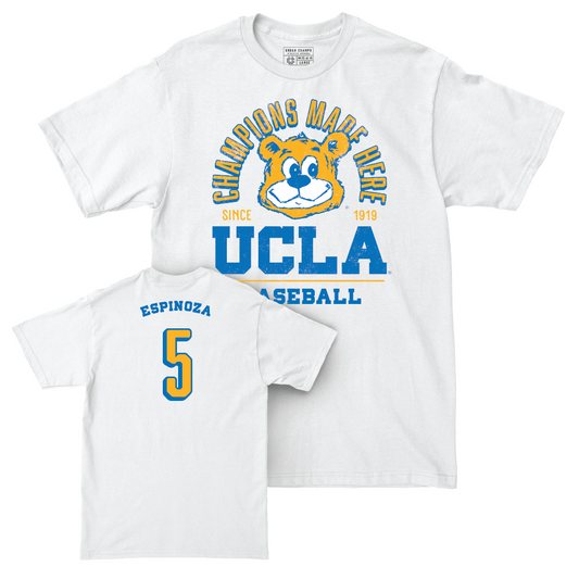 UCLA Baseball White Arch Comfort Colors Tee  - Aidan Espinoza