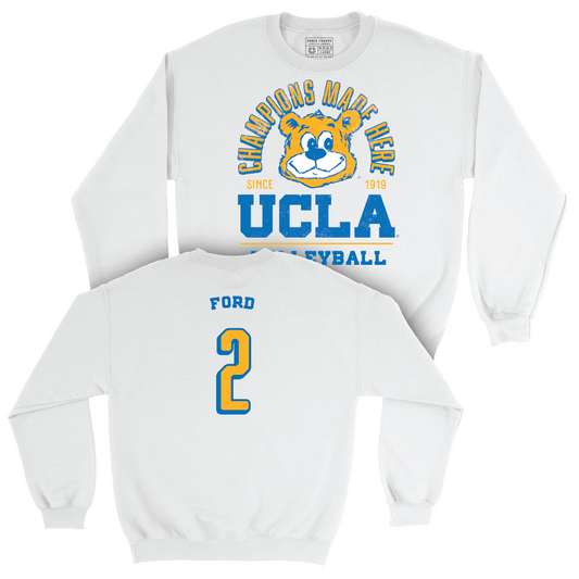 UCLA Women's Beach Volleyball White Arch Crew   - Taylor Ford