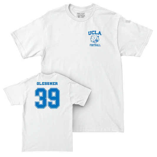 UCLA Football White Smiley Joe Comfort Colors Tee  - Blake Glessner