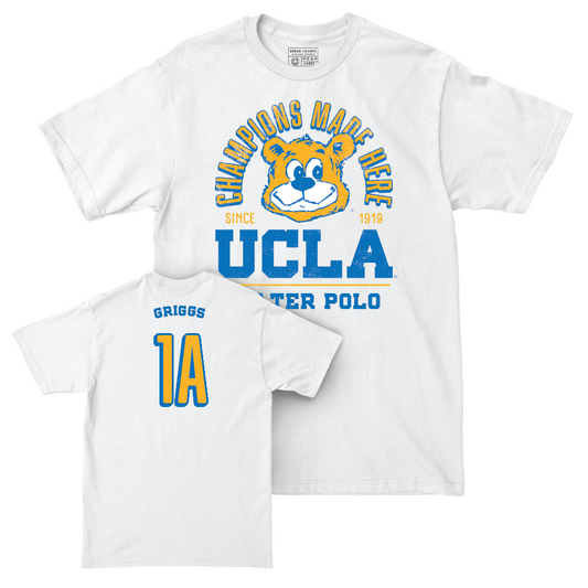 UCLA Men's Water Polo White Arch Comfort Colors Tee  - Garret Griggs