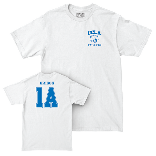 UCLA Men's Water Polo White Smiley Joe Comfort Colors Tee  - Garret Griggs
