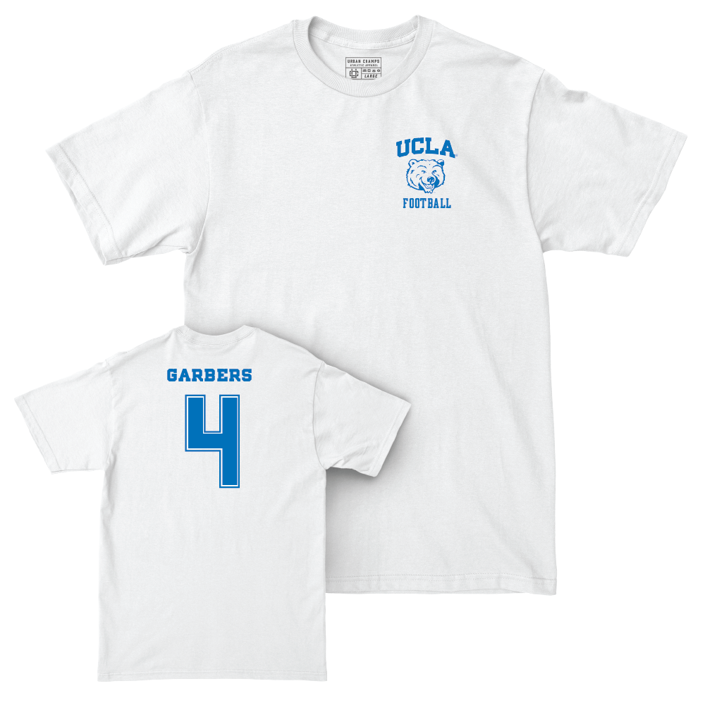 UCLA Football White Smiley Joe Comfort Colors Tee  - Ethan Garbers