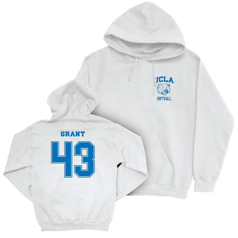 UCLA Softball White Smiley Joe Hoodie  - Megan Grant