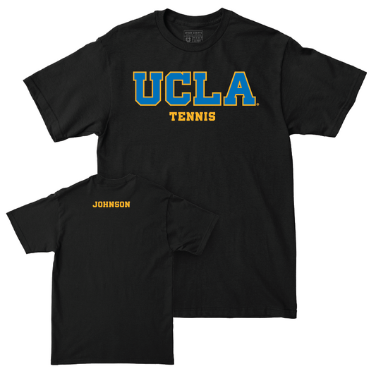 UCLA Men's Tennis Black Wordmark Tee  - Spencer Johnson