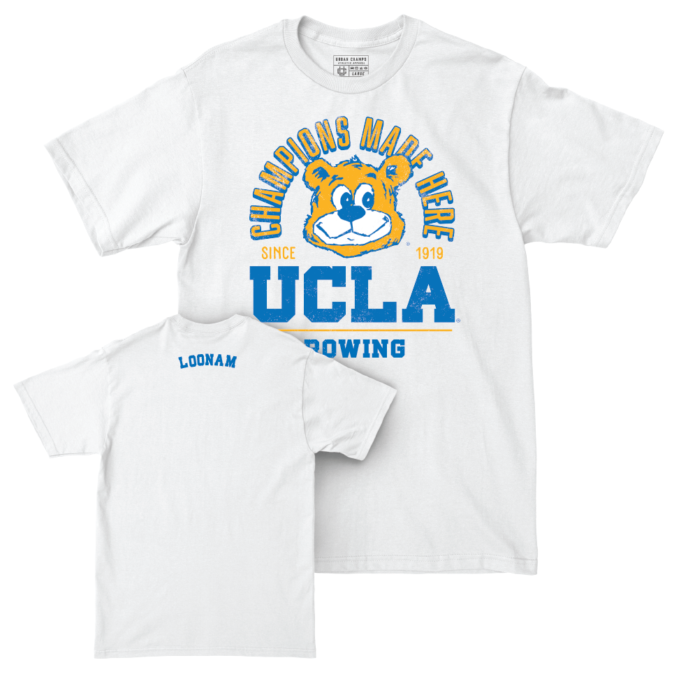 UCLA Women's Rowing White Arch Comfort Colors Tee   - Maggie Loonam