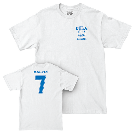 UCLA Baseball White Smiley Joe Comfort Colors Tee  - Roman Martin
