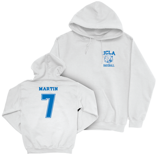 UCLA Baseball White Smiley Joe Hoodie  - Roman Martin