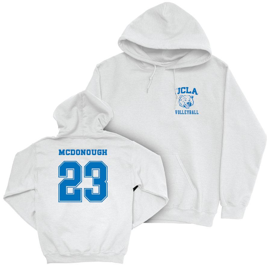 UCLA Men's Volleyball White Smiley Joe Hoodie  - Coleman McDonough