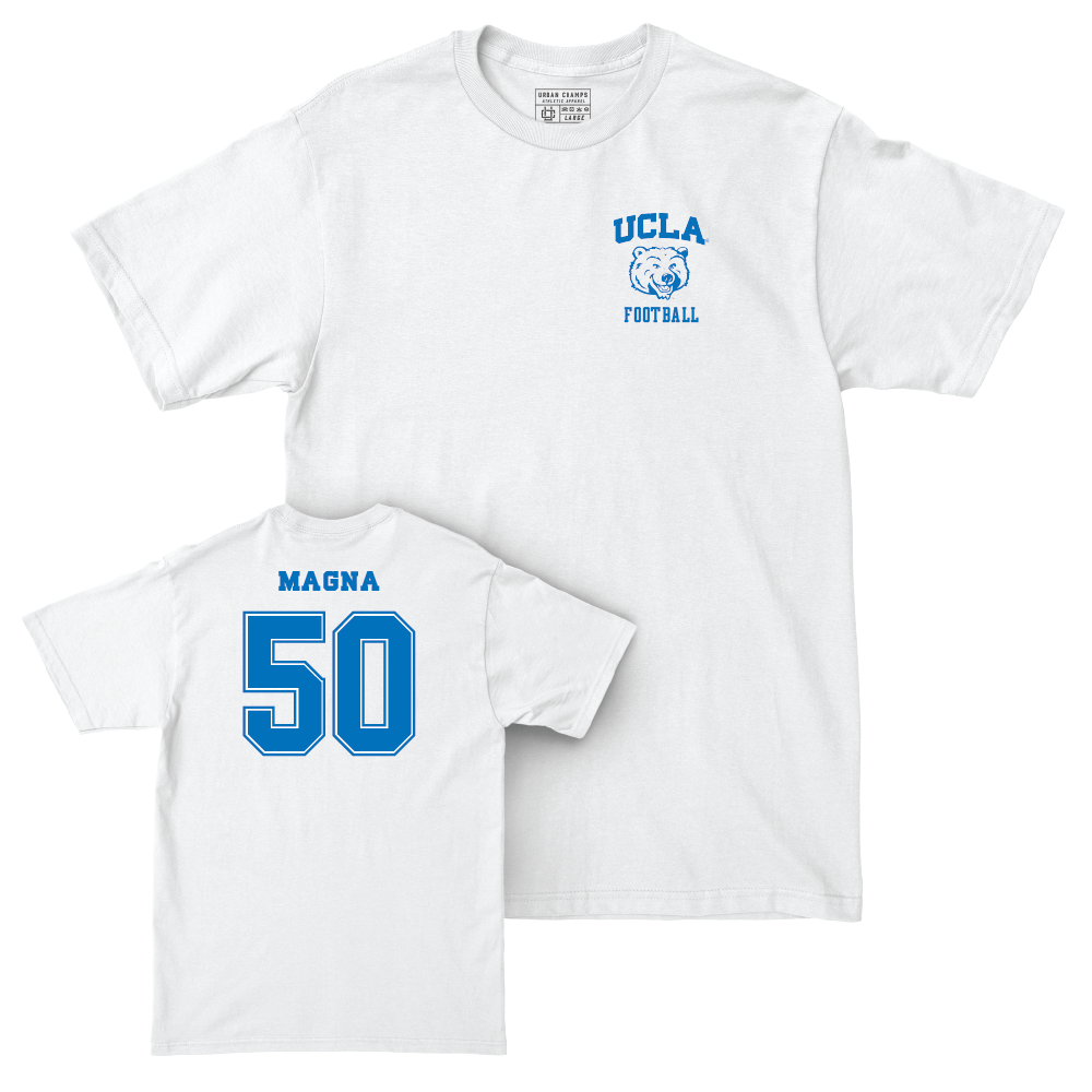 UCLA Football White Smiley Joe Comfort Colors Tee - Dovid Magna