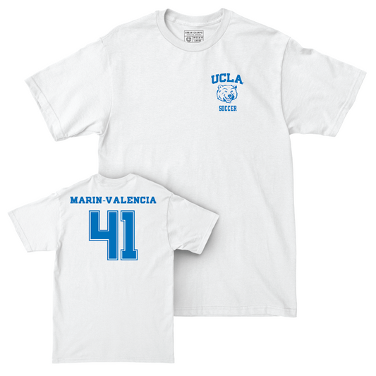 UCLA Women's Soccer White Smiley Joe Comfort Colors Tee   - Bridgette Marin-Valencia