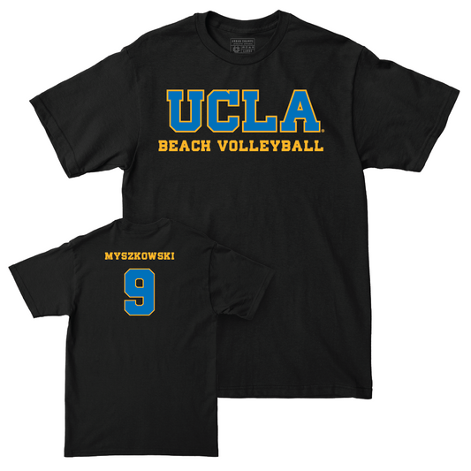 UCLA Women's Beach Volleyball Black Wordmark Tee   - Natalie Myszkowski