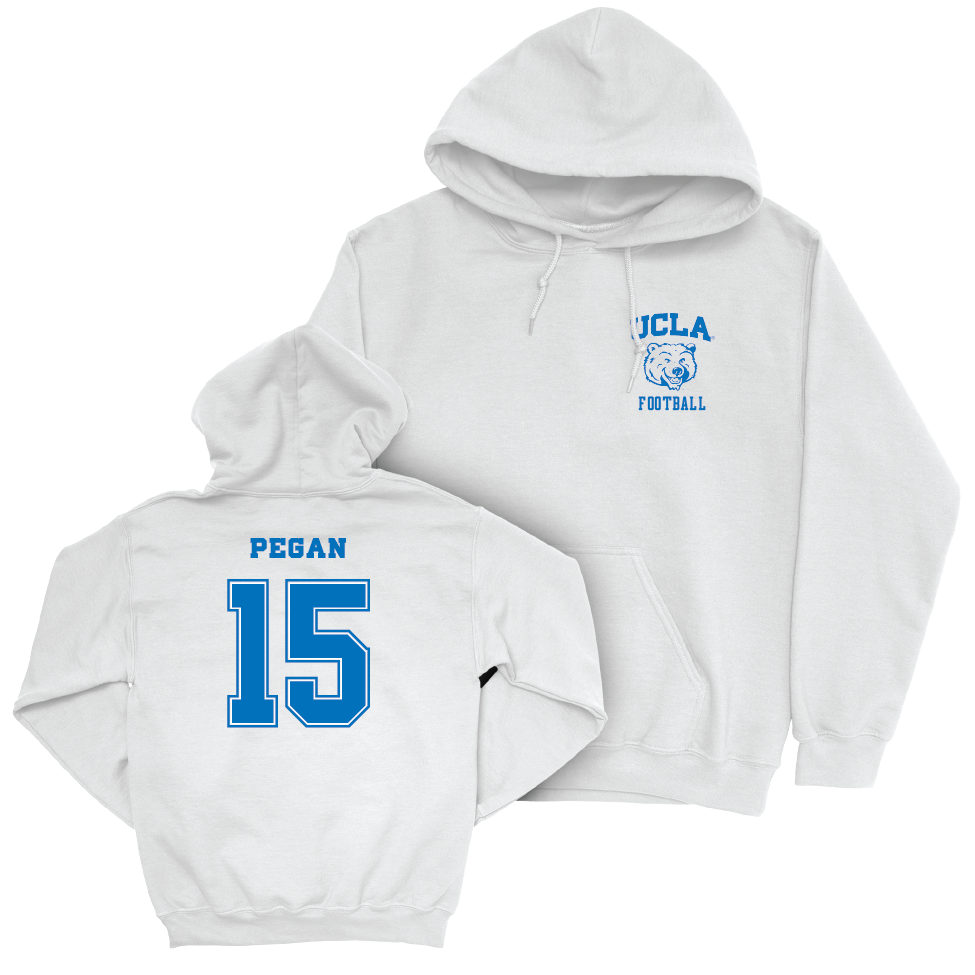 UCLA Football White Smiley Joe Hoodie  - Braden Pegan