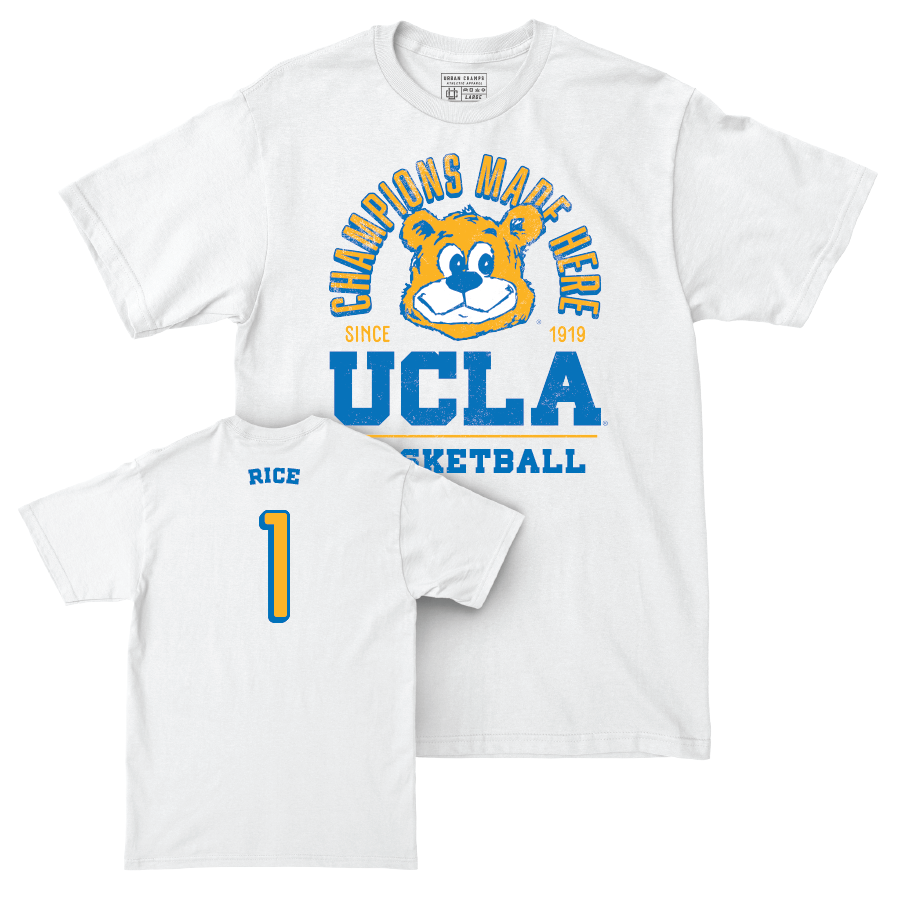 UCLA Women's Basketball White Arch Comfort Colors Tee  - Kiki Rice