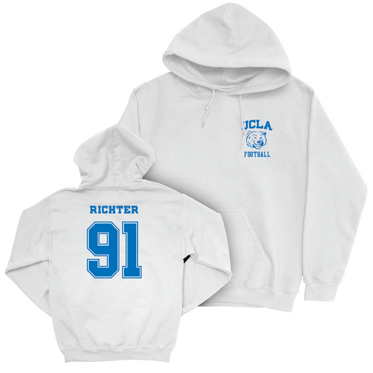 UCLA Football White Smiley Joe Hoodie  - Brody Richter