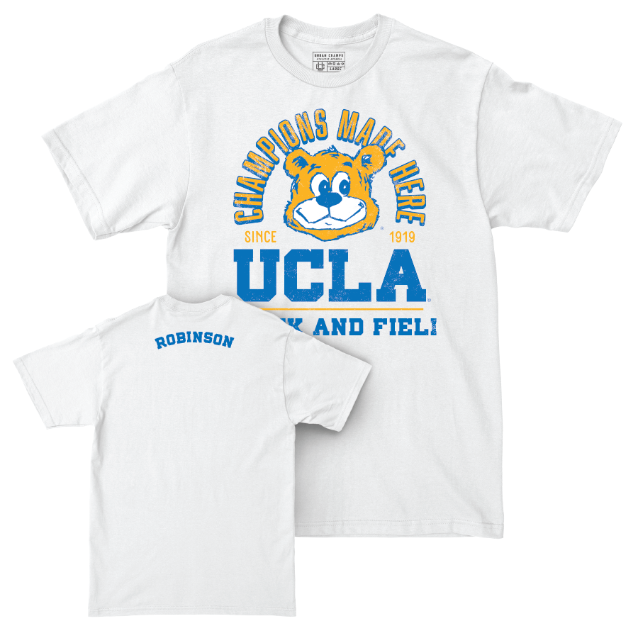 UCLA Women's Track & Field White Arch Comfort Colors Tee   - Jordan Robinson