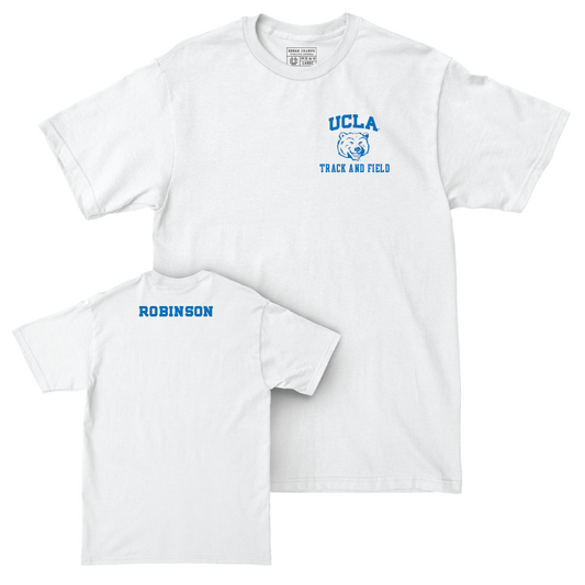 UCLA Women's Track & Field White Smiley Joe Comfort Colors Tee   - Jordan Robinson