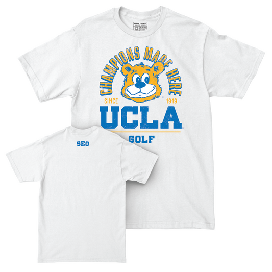 UCLA Women's Golf White Arch Comfort Colors Tee  - Jennifer Seo