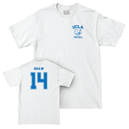 UCLA Football White Smiley Joe Comfort Colors Tee  - Carter Shaw