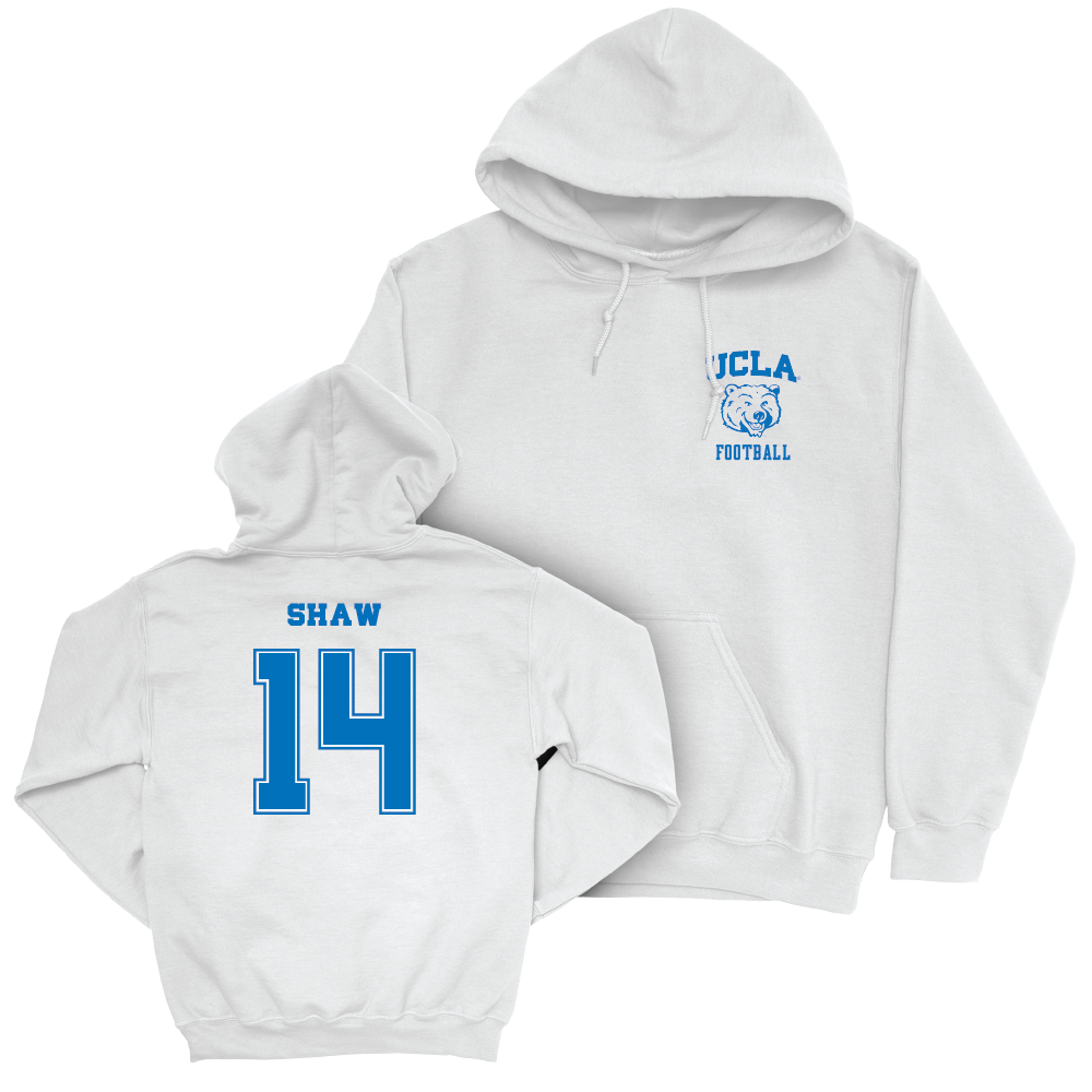 UCLA Football White Smiley Joe Hoodie  - Carter Shaw