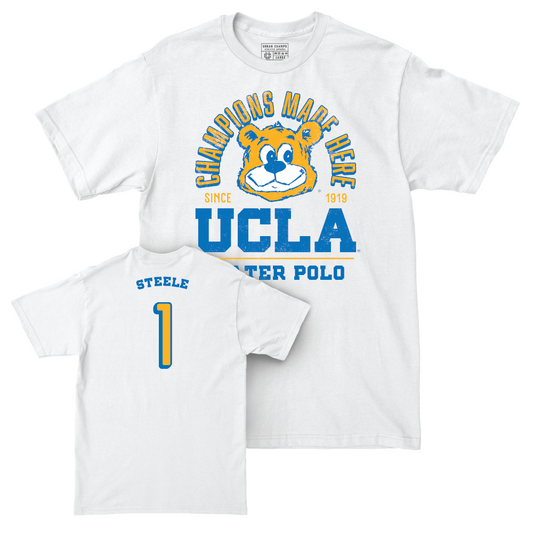 UCLA Women's Water Polo White Arch Comfort Colors Tee  - Lauren Steele