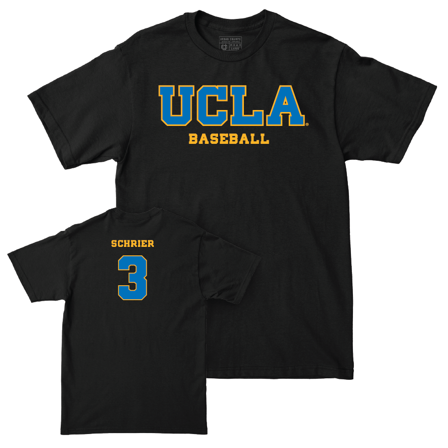 UCLA Baseball Black Wordmark Tee - Cody Schrier Small
