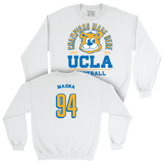 UCLA Football White Arch Crew - Dovid Magna Small