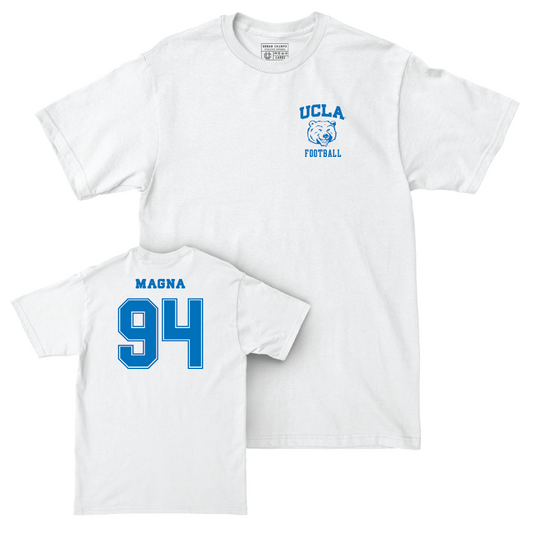 UCLA Football White Smiley Joe Comfort Colors Tee - Dovid Magna Small