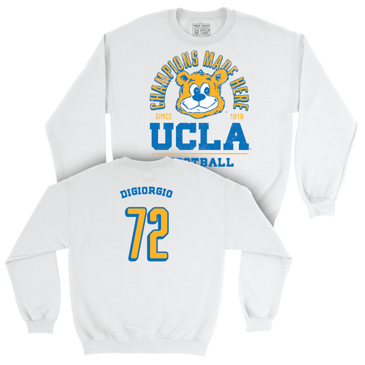 UCLA Football White Arch Crew - Garret DiGiorgio Small